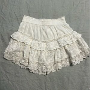 LoveShackFancy white eyelet skirt